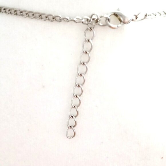 Romantic Minimalist Y2k Heart Pendant Necklace Rhinestones Silver-Tone Soft Girl - Picture 5 of 9